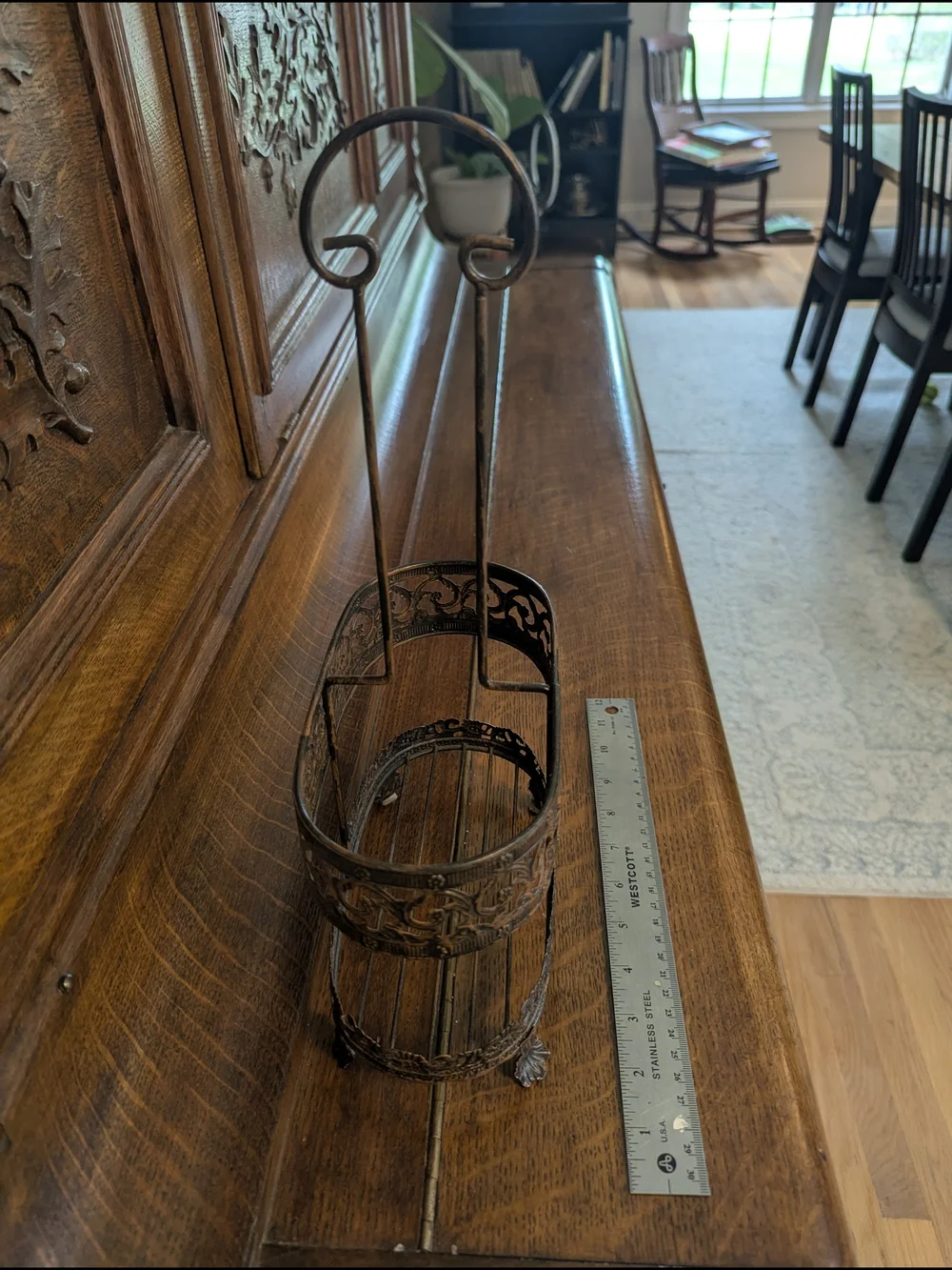 Ornate Metal Caddy Display Shelf Organizer